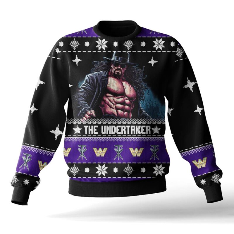 Hooktab The Undertaker WWE Ugly Christmas Sweater Hooktab The Undertaker WWE Ugly Christmas Sweater