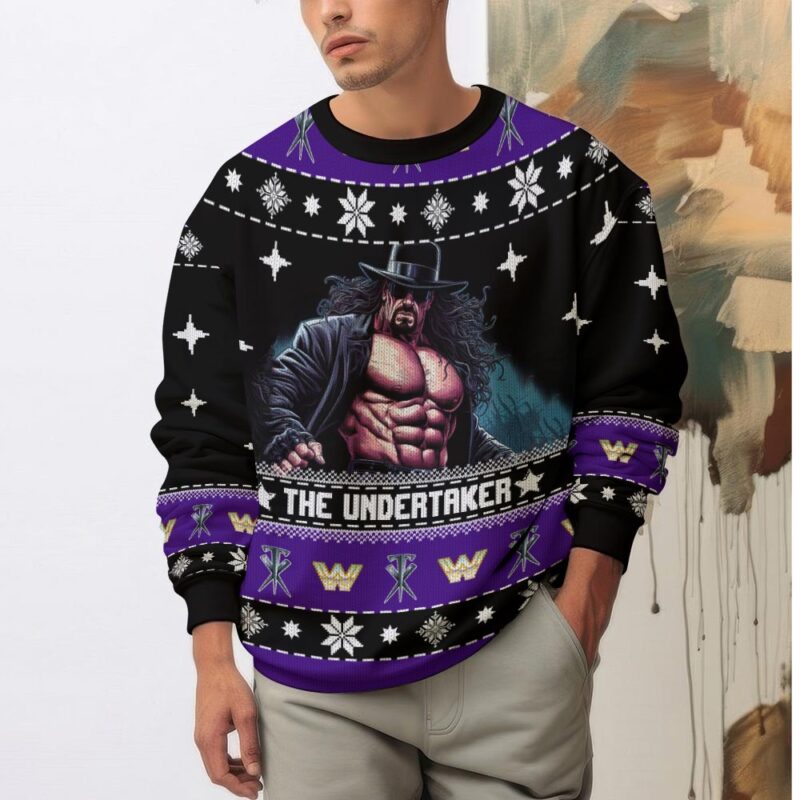 Hooktab The Undertaker WWE Ugly Christmas Sweater Hooktab The Undertaker WWE Ugly Christmas Sweater