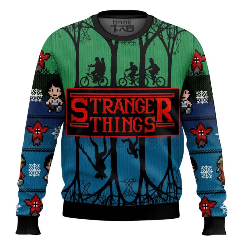 Hooktab The Upside Down Stranger Things Ugly Christmas Sweater