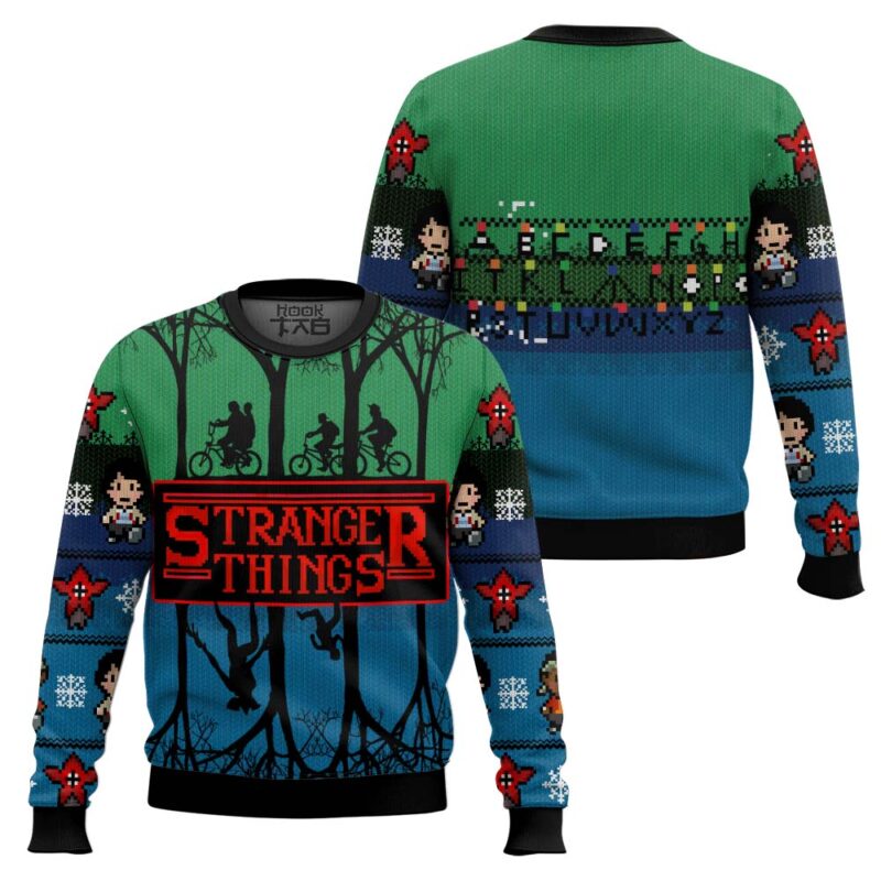 Hooktab The Upside Down Stranger Things Ugly Christmas Sweater Hooktab The Upside Down Stranger Things Ugly Christmas Sweater