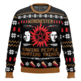 Hooktab The Winchesters Saving People, Hunting Things Supernatural Ugly Christmas Sweater