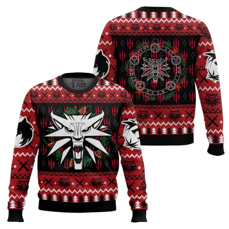 Hooktab The Witcher Monster Slayer Ugly Christmas Sweater Hooktab The Witcher Monster Slayer Ugly Christmas Sweater