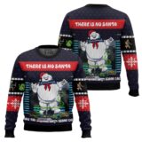 Hooktab There Is No Santa Marshmallow Man Ghostbusters Ugly Christmas Sweater
