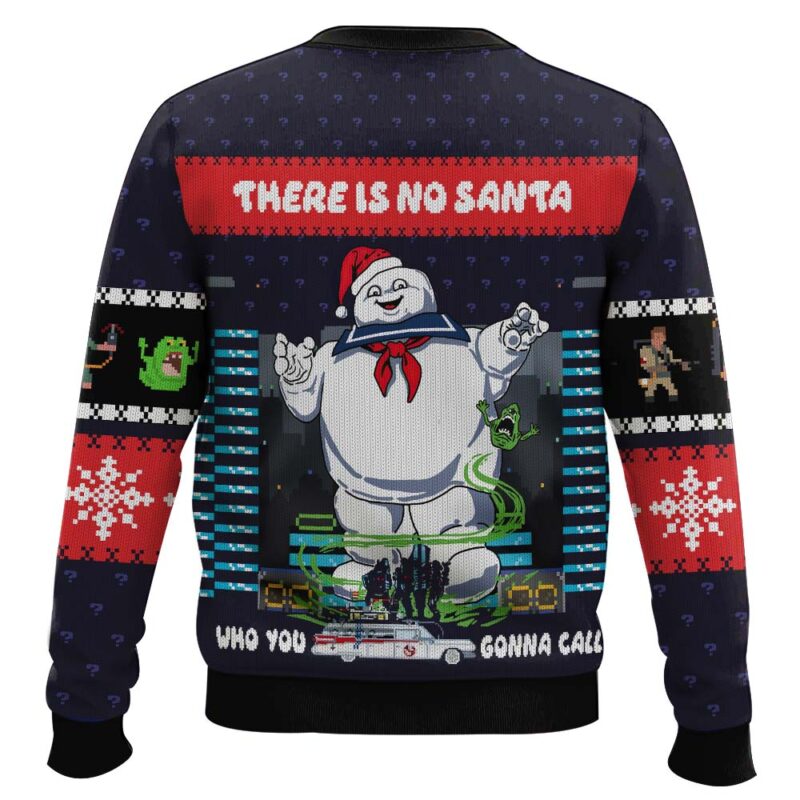 Hooktab There Is No Santa Marshmallow Man Ghostbusters Ugly Christmas Sweater Hooktab There Is No Santa Marshmallow Man Ghostbusters Ugly Christmas Sweater