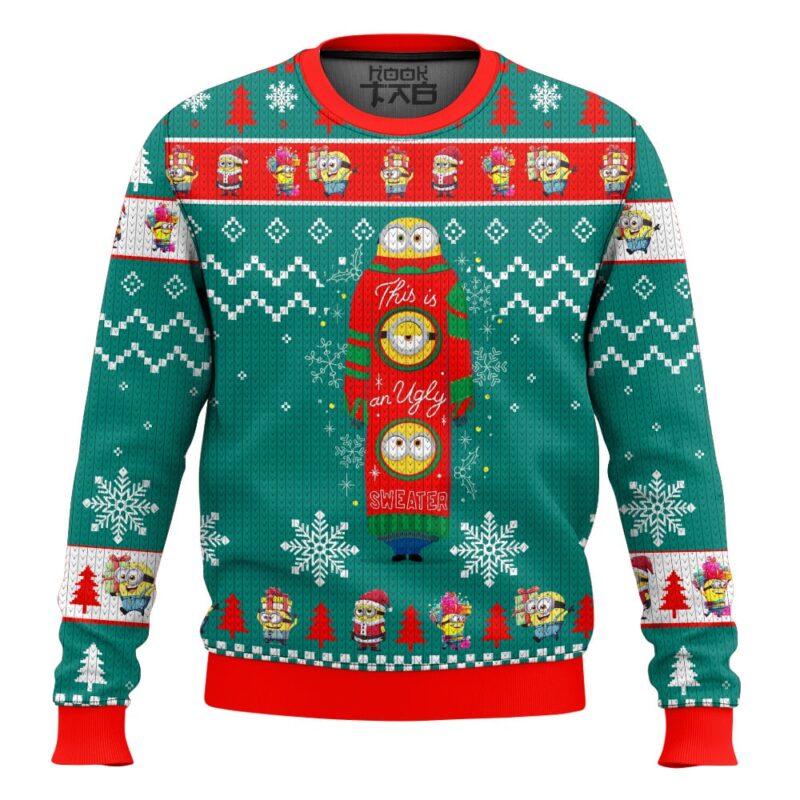 Hooktab "This Is An Ugly Sweater" Minions Ugly Christmas Sweater