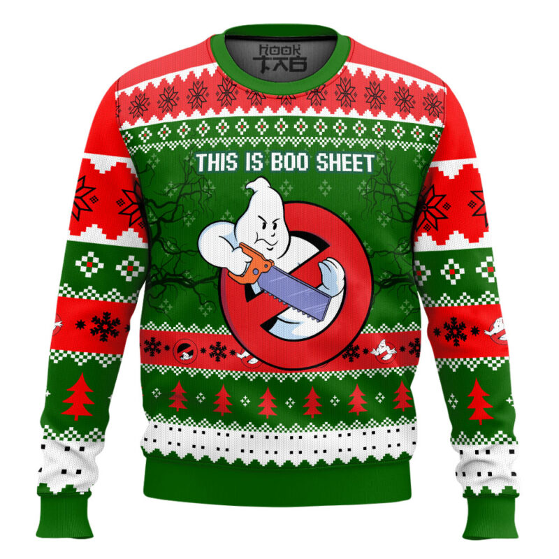 Hooktab This Is Boo Sheet Ghostbusters Ugly Christmas Sweater