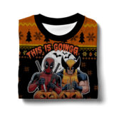 Hooktab This Is Going To Be A Slice Deadpool & Wolverine Ugly Christmas Sweater