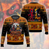 Hooktab This Is Going To Be A Slice Deadpool & Wolverine Ugly Christmas Sweater