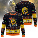 Hooktab This Is Halloween Jack Skellington Ugly Christmas Sweater