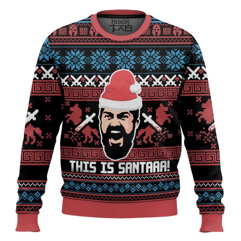 Hooktab This Is Santaaa 300 Ugly Christmas Sweater