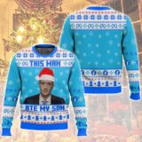 Hooktab "This Man Ate My Son" Mark Zuckerberg Meme Ugly Christmas Sweater