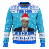 Hooktab "This Man Ate My Son" Mark Zuckerberg Meme Ugly Christmas Sweater
