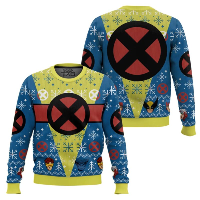 Hooktab Three Wise Mutants X-men Marvel Ugly Christmas Sweater Hooktab Three Wise Mutants X-men Marvel Ugly Christmas Sweater