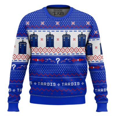 Hooktab Time And Relative Dimension In Space Doctor Who Ugly Christmas Sweater