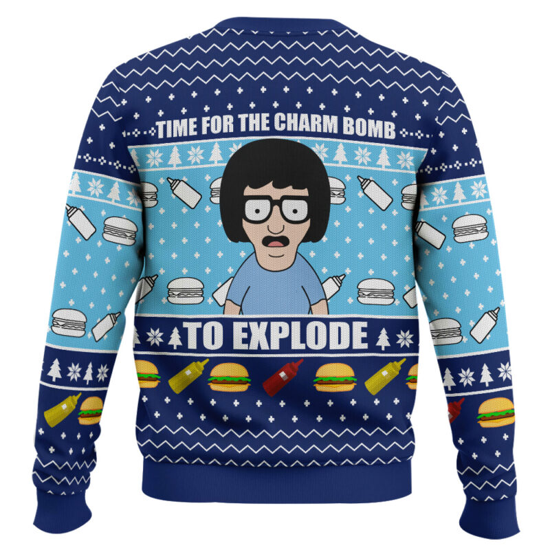 Hooktab Time For The Charm Bomb To Explore Bob's Burgers Ugly Christmas Sweater Hooktab Time For The Charm Bomb To Explore Bob's Burgers Ugly Christmas Sweater