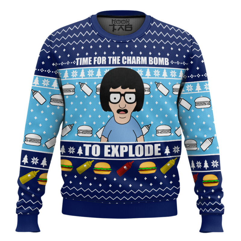 Hooktab Time For The Charm Bomb To Explore Bob's Burgers Ugly Christmas Sweater