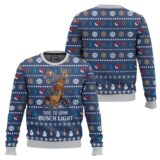 Hooktab Time To Drink Busch Light Ugly Christmas Sweater