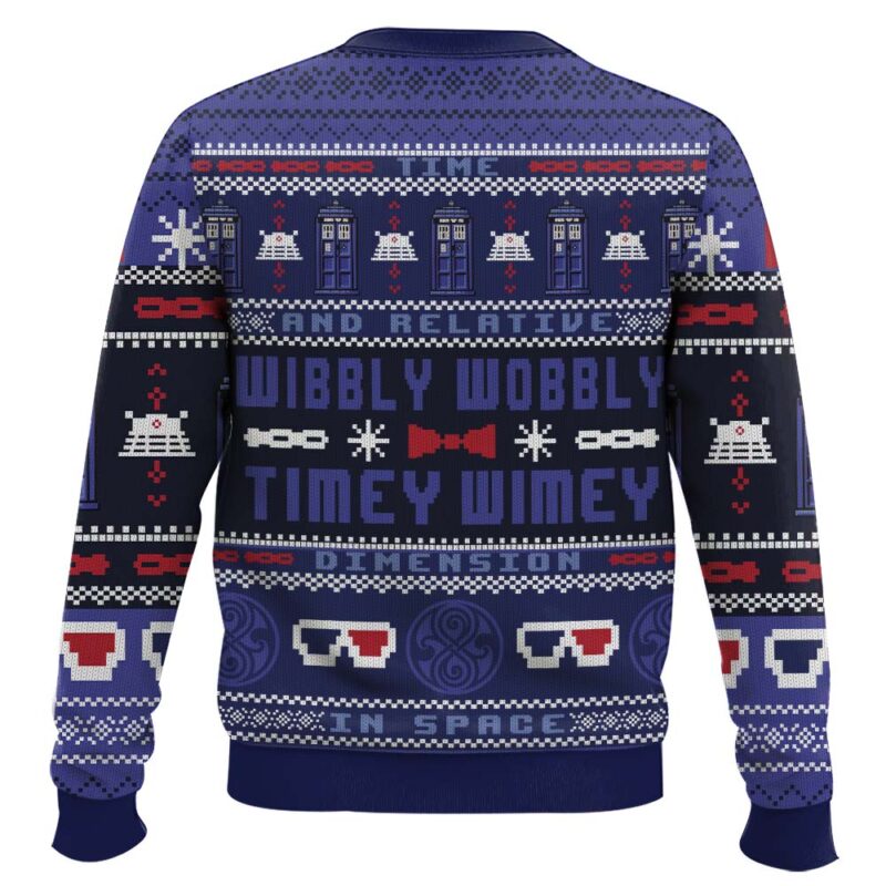 Hooktab Timey Wimey Doctor Who Ugly Christmas Sweater Hooktab Timey Wimey Doctor Who Ugly Christmas Sweater