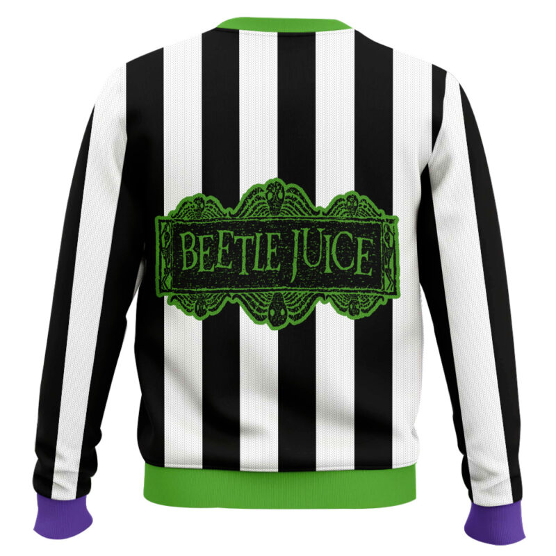Hooktab Tiny Beetlejuice Ugly Christmas Sweater Hooktab Tiny Beetlejuice Ugly Christmas Sweater