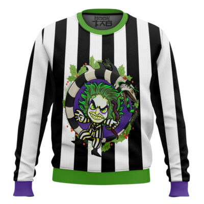 Hooktab Tiny Beetlejuice Ugly Christmas Sweater