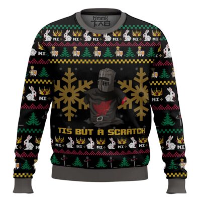 Hooktab Tis But A Scratch Monty Python Ugly Christmas Sweater