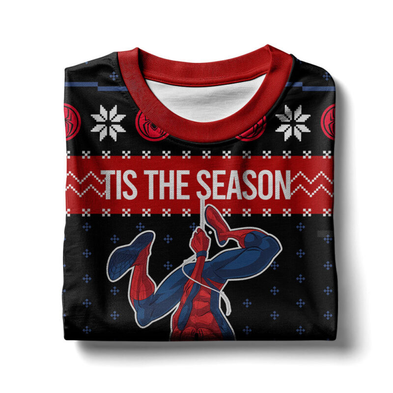 Hooktab Tis The Season To Be Amazing Spider-man Ugly Christmas Sweater Hooktab Tis The Season To Be Amazing Spider-man Ugly Christmas Sweater