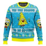 Hooktab Tis The Season To Be Spongy SpongeBob SquarePants Ugly Christmas Sweater