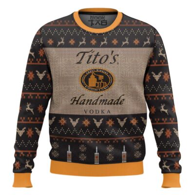 Hooktab Tito's American Handmade Vodka Ugly Christmas Sweater