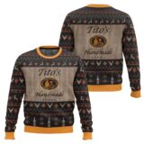 Hooktab Tito's American Handmade Vodka Ugly Christmas Sweater