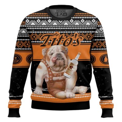 Hooktab Tito's Bulldog Ugly Christmas Sweater