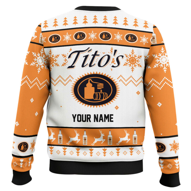 Hooktab Tito's Handmade Vodka - Custom Name Ugly Christmas Sweater Hooktab Tito's Handmade Vodka - Custom Name Ugly Christmas Sweater