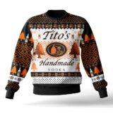 Hooktab Tito's Handmade Vodka Ugly Christmas Sweater