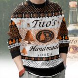 Hooktab Tito's Handmade Vodka Ugly Christmas Sweater