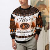Hooktab Tito's Handmade Vodka Ugly Christmas Sweater
