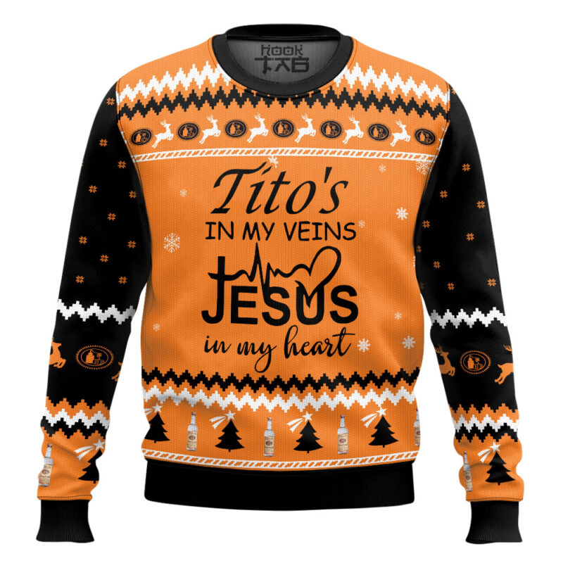 Hooktab Tito's In My Vein Ugly Christmas Sweater