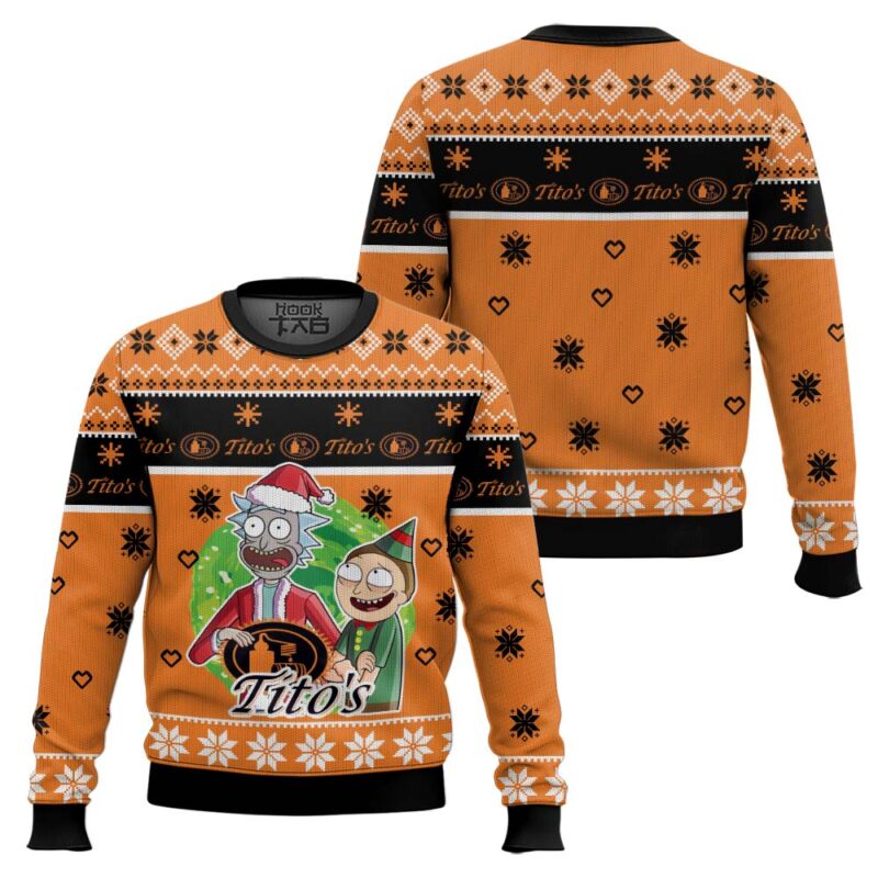 Hooktab Tito’s Rick And Morty Ugly Christmas Sweater Hooktab Tito’s Rick And Morty Ugly Christmas Sweater