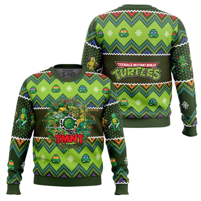 Hooktab TMNT Teenage Mutant Ninja Turtles Ugly Christmas Sweater Hooktab TMNT Teenage Mutant Ninja Turtles Ugly Christmas Sweater
