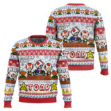 Hooktab Toad Mario Bros Ugly Christmas Sweater