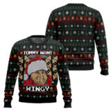 Hooktab Tommy Want Wingy Chris Farley Ugly Christmas Sweater