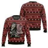 Hooktab Tony Montana Say Hello To My Little Friend Scarface Ugly Christmas Sweater