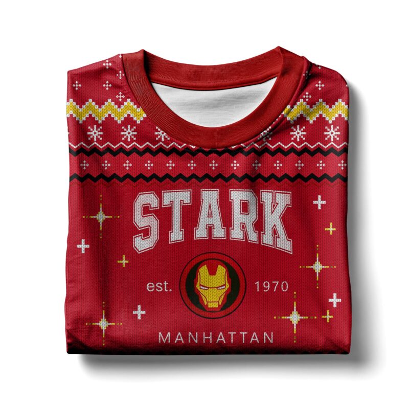 Hooktab Tony Stark Iron Man Ugly Christmas Sweater Hooktab Tony Stark Iron Man Ugly Christmas Sweater