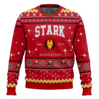 Hooktab Tony Stark Iron Man Ugly Christmas Sweater