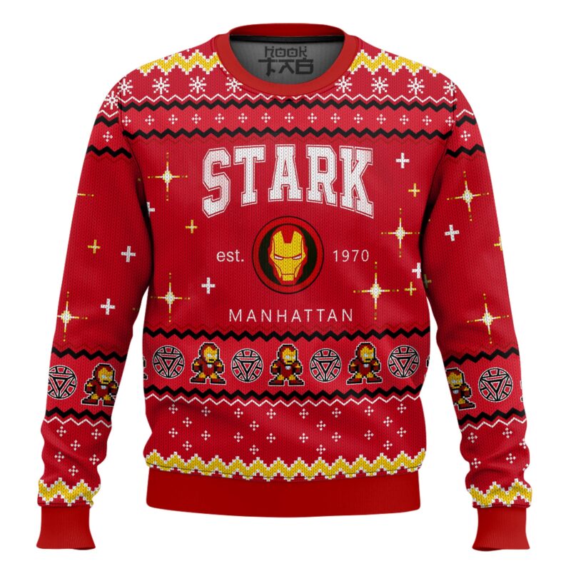 Hooktab Tony Stark Iron Man Ugly Christmas Sweater