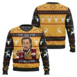 Hooktab Too Old For Leo Dicaprio Ugly Christmas Sweater