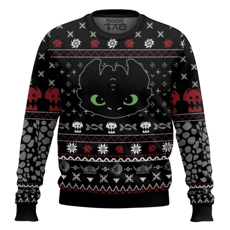 Hooktab Toothless How To Train Your Dragon Ugly Christmas Sweater