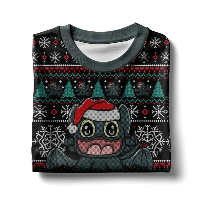 Hooktab Toothless Night Fury How To Train Your Dragon Ugly Christmas Sweater Hooktab Toothless Night Fury How To Train Your Dragon Ugly Christmas Sweater