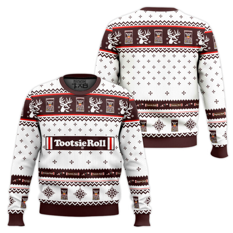 Hooktab Tootsie Roll Ugly Christmas Sweater Hooktab Tootsie Roll Ugly Christmas Sweater