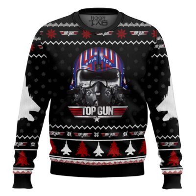 Hooktab Top Gun Ugly Christmas Sweater