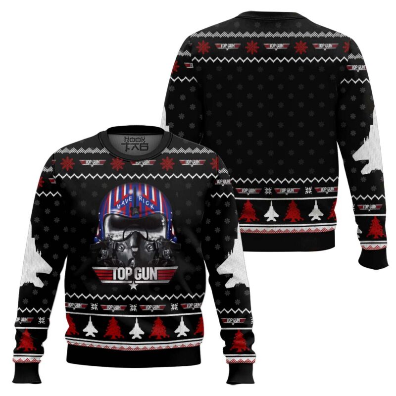 Hooktab Top Gun Ugly Christmas Sweater Hooktab Top Gun Ugly Christmas Sweater
