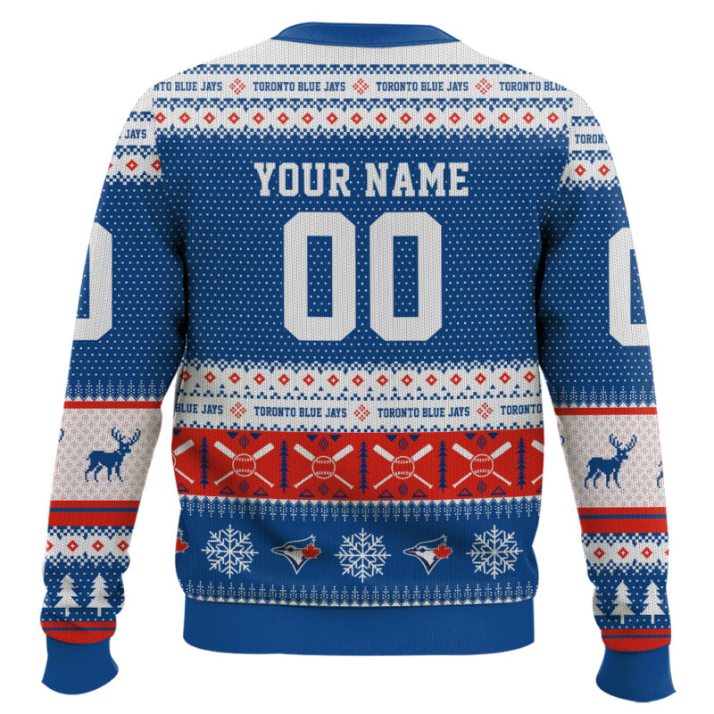 Hooktab Toronto Blue Jays - Custom Name And Number Ugly Sweater Hooktab Toronto Blue Jays - Custom Name And Number Ugly Sweater